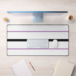 Cool Slank Zwart Paarse Racing Stripes op Wit Bureaumat