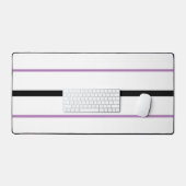 Cool Slank Zwart Paarse Racing Stripes op Wit Bureaumat (Keyboard & Muis)