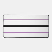 Cool Slank Zwart Paarse Racing Stripes op Wit Bureaumat (Voorkant)