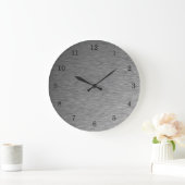 Cool & Sleek Metallic Brushed Silver Clock Grote Klok (Huis)