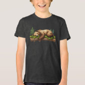 Cool Sleeping Beer Forest Adventure Boys' Tri-Blend Shirt (Voorkant)