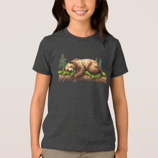 Cool Sleeping Beer Forest Adventure Boys' Tri-Blend Shirt (Voorkant)