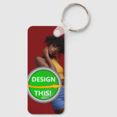 COOL! Sleutelhanger - Aluminium rechthoek - Custom (Achterkant)