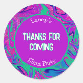 Cool Slime Verjaardagsfeest Dank Je Favor Sticker (Voorkant)