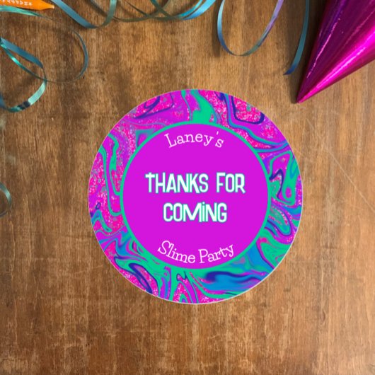 Cool Slime Verjaardagsfeest Dank Je Favor Sticker