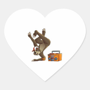 Cool Sloth Breakdanny Funny Hart Sticker