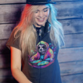 Cool Sloth DJ Neon T-shirt