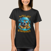 Cool Sloth Hello Summer Vacation Beach Summer T-shirt (Voorkant)