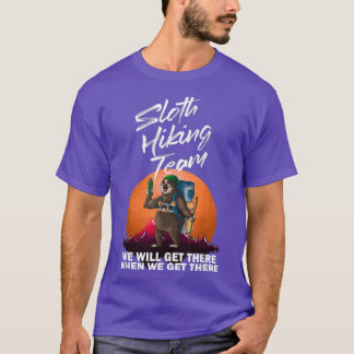 Cool Sloth Hiking Team Funny Lazy Backpack T-shirt