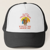 Cool Sloth Hiking Team Funny Lazy Backpackaging Sq Trucker Pet (Voorkant)
