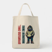 Cool Sloth in Hoodie en Sneakers Tote Bag (Achterkant)