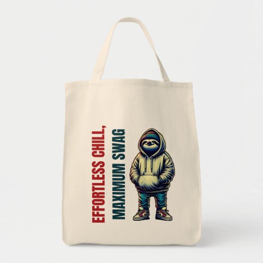 Cool Sloth in Hoodie en Sneakers Tote Bag (Voorkant)