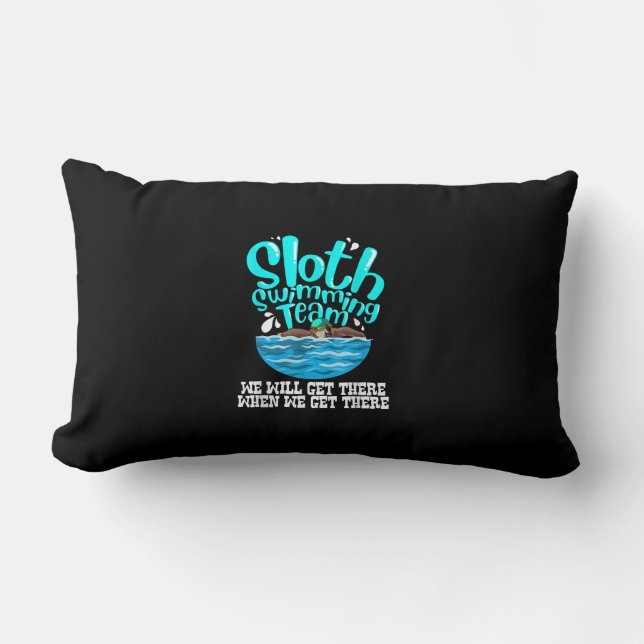 Cool Sloth Swimming Team Funny Animal Swimmer Kussen (Voorkant)