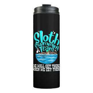 Cool Sloth Swimming Team Funny Animal Swimmer Thermosbeker