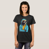 Cool Sloth With Sunglasses And Blue Jacket For Laz T-shirt (Voorkant volledig)