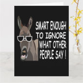 Cool Smart Donkey begroeting Kaart (Gele Bloem)