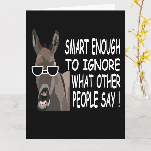 Cool Smart Donkey begroeting Kaart (Gele Bloem)