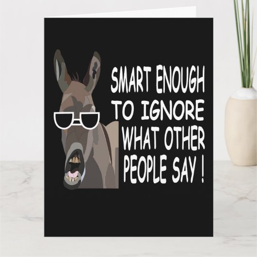 Cool Smart Donkey begroeting Kaart (Voorkant)