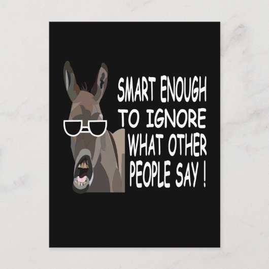 Cool Smart Donkey Briefkaart (Voorkant)