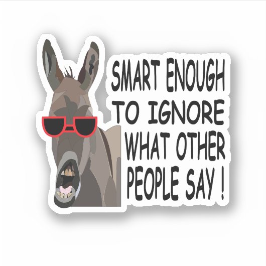 Cool Smart Donkey Sticker (Voorkant)