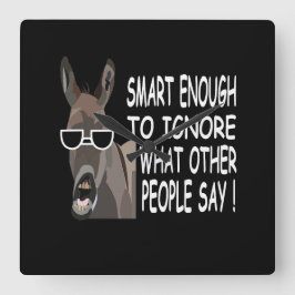 Cool Smart Donkey Vierkante Klok