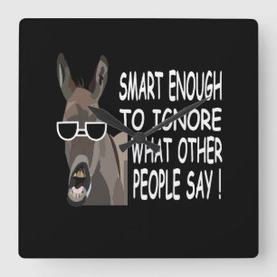 Cool Smart Donkey Vierkante Klok
