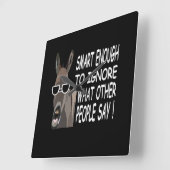 Cool Smart Donkey Vierkante Klok (Hoek)