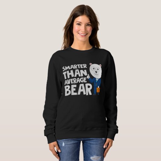Cool Smarter Than Average Bear Polar Bear Trui (Voorkant volledig)