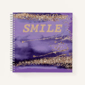 Cool Smile Goud Paars Persoonlijk Notitieboek (Voorkant)