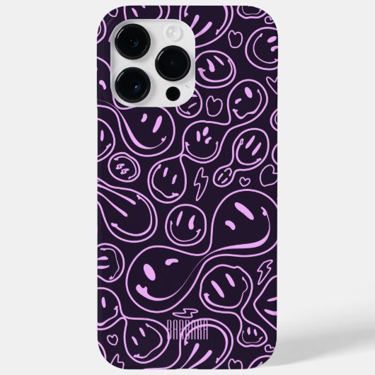 Cool Smiling Face Smile Pattern Lavender Case-Mate iPhone Case (Achterkant)