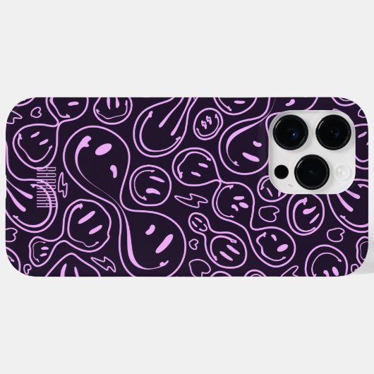 Cool Smiling Face Smile Pattern Lavender Case-Mate iPhone Case (Achterkant (horizontaal))