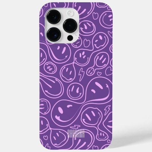 Cool Smiling Face Smile Pattern Lavender Case-Mate iPhone Case (Achterkant)