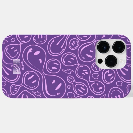 Cool Smiling Face Smile Pattern Lavender Case-Mate iPhone Case (Achterkant (horizontaal))