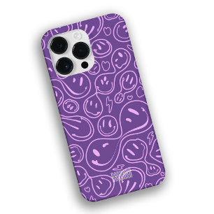 Cool Smiling Face Smile Pattern Lavender Case-Mate iPhone 14 Pro Max Hoesje