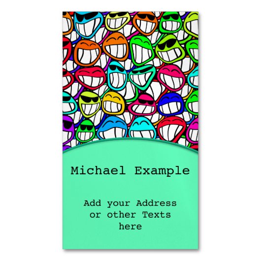 COOL SMILING FACES GROEP I + jouw idee Visitekaartje Magneet (Voorkant Verticaal)