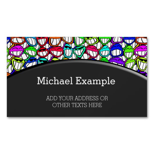 COOL SMILING FACES GROEP I + jouw idee Visitekaartje Magneet (Voorkant)