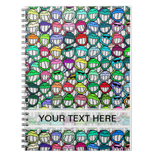 COOL SMILING FACES GROUP + jouw tekst Notitieboek
