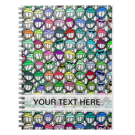 COOL SMILING FACES GROUP + jouw tekst Notitieboek (Voorkant)
