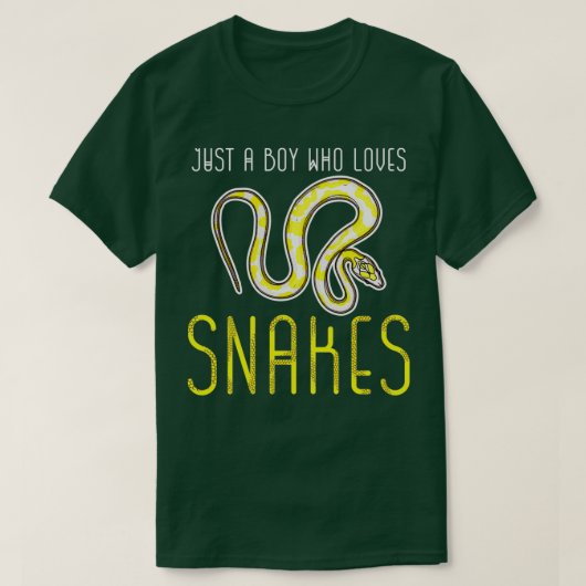 Cool Snake Art, een jongen die van slangen houdt T-shirt (Design voorkant)