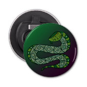Cool Snake Metallized Tribal Art Button Flesopener (Voorkant)