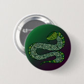 Cool Snake Metallized Tribal Art Ronde Button 5,7 Cm (Voorkant /achterkant)