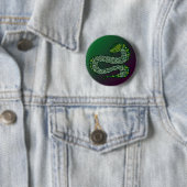 Cool Snake Metallized Tribal Art Ronde Button 5,7 Cm (In situ)
