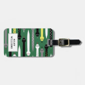 Cool Snake Pattern Donkergroen - Voeg Jouw naam to Bagagelabel (Voorkant horizontaal)