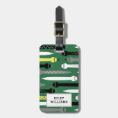 Cool Snake Pattern Donkergroen - Voeg Jouw naam to Bagagelabel (Voorkant verticaal)