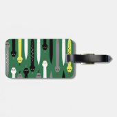 Cool Snake Pattern Donkergroen - Voeg Jouw naam to Bagagelabel (Achterkant horizontaal)