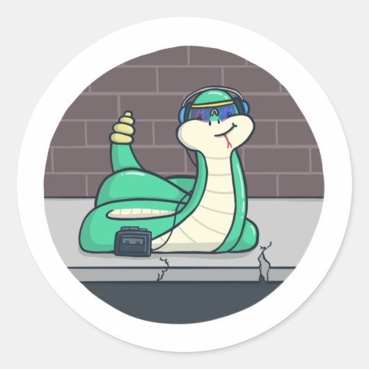 Cool Snake Ronde Sticker (Voorkant)