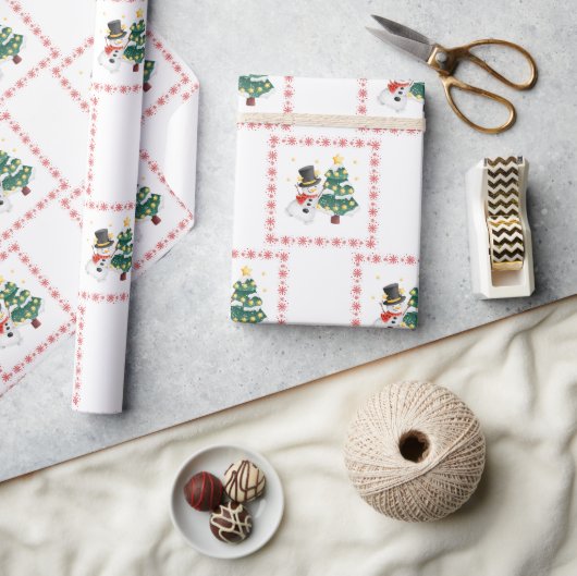 "Cool Sneeuwman" & Kerstboom Cadeaupapier (Crafts)