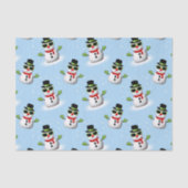 Cool Sneeuwman Kerstmis Winter blauw patroon Tissuepapier (Voorkant)
