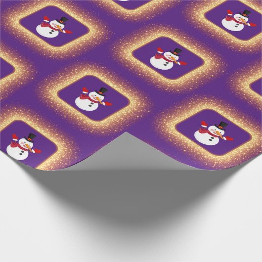 "Cool Sneeuwman" Kerstthema Cadeaupapier (Hoek)