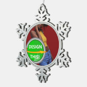 COOL! Sneeuwvlok Ornament - Pewter - Custom (Rechts)